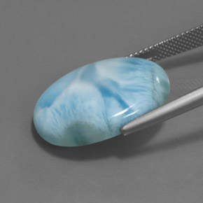 17.15カラットの天然ブルーラリマー、オーバルカット、オペーク