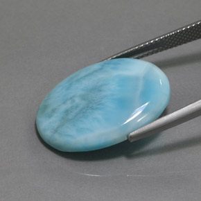 14.10カラットの天然ブルーラリマー（22.3×16.1 mm・オーバルカット）