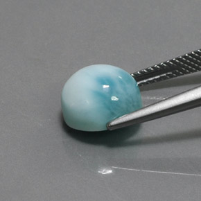 5.15カラットの天然ブルーラリマー、ラウンドカット、オペーク