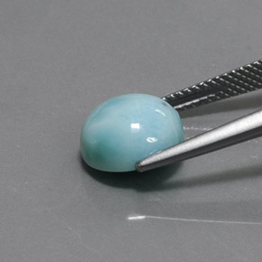 4.16カラットの天然ブルーラリマー、ラウンドカット、オペーク