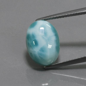 6.91カラットの天然ブルーラリマー（14.1×10.1 mm・オーバルカット）
