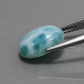 6.91カラットの天然ブルーラリマー（14.1×10.1 mm・オーバルカット）
