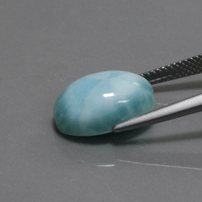 7.08カラットの天然ブルーラリマー（14.2×10.2 mm・オーバルカット）