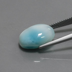 7.44カラットの天然ブルーラリマー（14.2×10.3 mm・オーバルカット）
