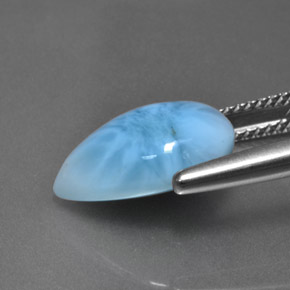5.87カラットの天然ブルーラリマー（13.9×10.2 mm・洋梨の形）
