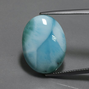 15.22カラットの天然ブルーラリマー（20.1×15.1 mm・オーバルカット）