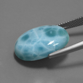 15.77カラットの天然ブルーラリマー、オーバルカット、オペーク