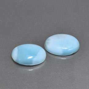カラットの天然ブルーグリーンラリマー（13.8×10.1 mm・オーバルカット）