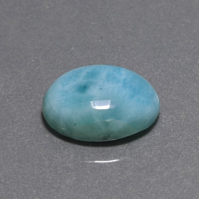 6.54カラットの天然ブルーグリーンラリマー（14×10.1 mm・オーバルカット）