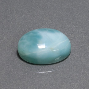 6.80カラットの天然ブルーグリーンラリマー（14.1×10.1 mm・オーバルカット）