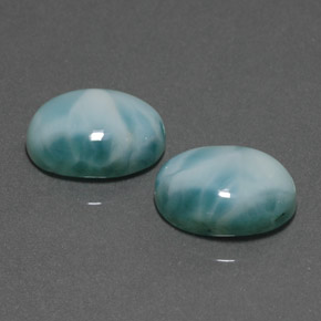 カラットの天然ブルーグリーンラリマー（14.2×10.2 mm・オーバルカット）