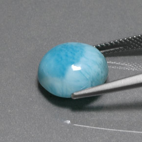 6.90カラットの天然ブルーラリマー、ラウンドカット、オペーク