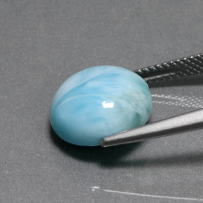 7.17カラットの天然ブルーラリマー、ラウンドカット、オペーク