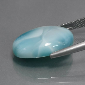 15.28カラットの天然ブルーラリマー、楕円形、オペーク