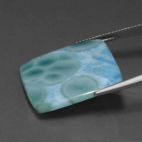 13.07カラットの天然グリーンブルーラリマー、四角形、オペーク