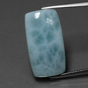 10.90カラットの天然グリーンブルーラリマー（21.1×11.6 mm・クッションカット）