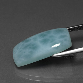 10.90カラットの天然グリーンブルーラリマー（21.1×11.6 mm・クッションカット）