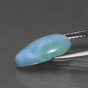 3.26カラットの天然グリーンブルーラリマー（13.5×8.7 mm・洋梨の形）