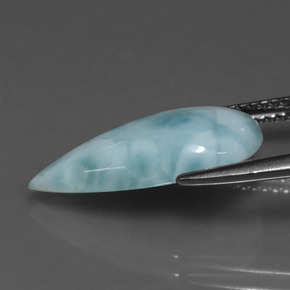 4.78カラットの天然ブルーグリーンラリマー（18.4×9.7 mm・洋梨の形）