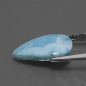 5.60カラットの天然グリーンブルーラリマー、洋梨の形、オペーク