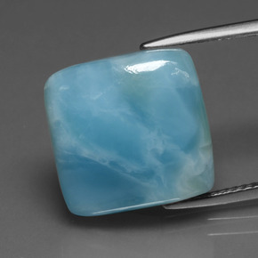 9.67カラットの天然グリーンブルーラリマー（14×13.8 mm・四角）