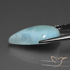 5.96カラットの天然シーフォームブルーラリマー、洋梨の形、オペーク