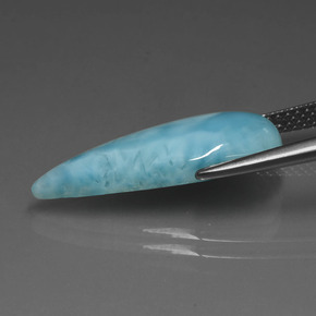 5.56カラットの天然グリーンブルーラリマー、洋梨の形、オペーク