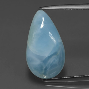 4.39カラットの天然グリーンブルーラリマー（16.6×9.5 mm・洋梨の形）