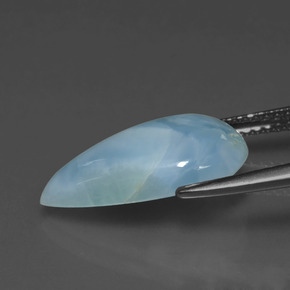 4.39カラットの天然グリーンブルーラリマー（16.6×9.5 mm・洋梨の形）