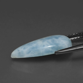 3.48カラットの天然グリーンブルーラリマー、洋梨の形、オペーク