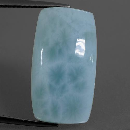 10.90カラットの天然ライトブルーラリマー（21.1×11.6 mm・クッションカット）