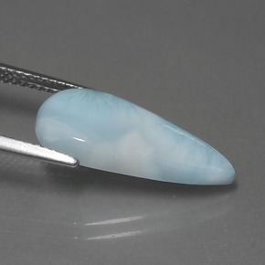 4.67カラットの天然ブルーラリマー、洋梨の形、オペーク