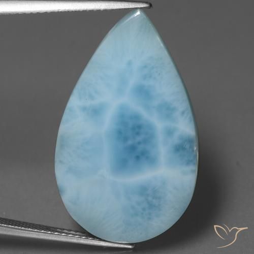 18.24ct 天然 アクアブルー ラリマー, 洋梨の形, オペーク