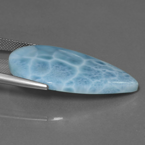 28.91カラットの天然ブルーラリマー、洋梨の形、オペーク