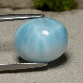 8.81カラットの天然グリーンブルーラリマー（14.2×11.8 mm・オーバルカット）