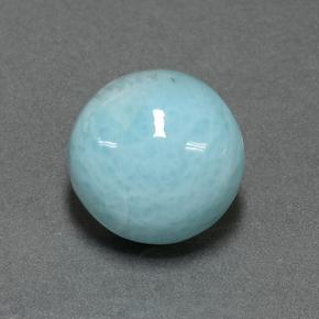 6.99カラットの天然グリーンブルーラリマー（12.18 mm・ラウンドカット）