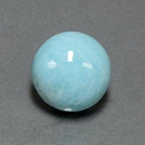 6.99カラットの天然グリーンブルーラリマー（12.18 mm・ラウンドカット）