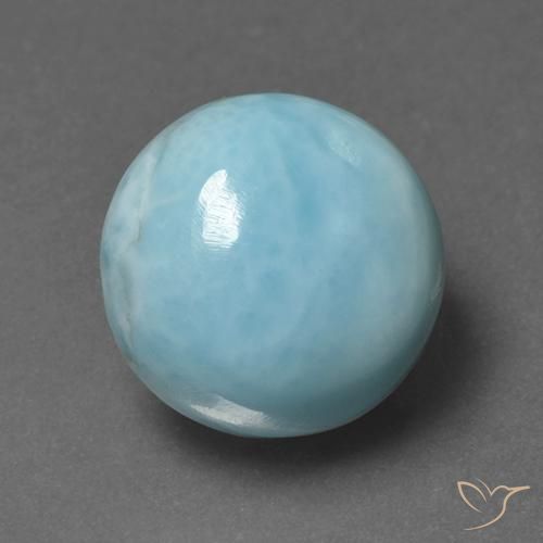 6.89ct 天然 スカイブルー ラリマー, ラウンド, オペーク