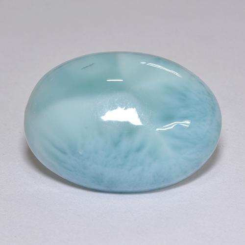 9.39カラットの天然ブルーラリマー（18×13.1 mm・オーバルカット）