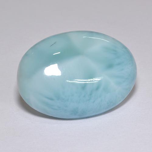 9.39カラットの天然ブルーラリマー（18×13.1 mm・オーバルカット）