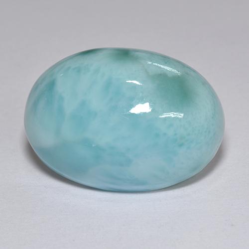 12.10カラットの天然ブルーラリマー（17.9×13 mm・オーバルカット）