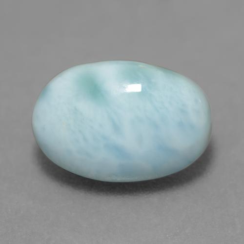 2.60カラットの天然薄い緑がかった青ラリマー（10.4×7 mm・オーバルカット）