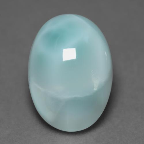 4.83カラットの天然ライトブルーグリーンラリマー（14.1×10 mm・オーバルカット）