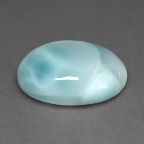 4.83カラットの天然ライトブルーグリーンラリマー（14.1×10 mm・オーバルカット）