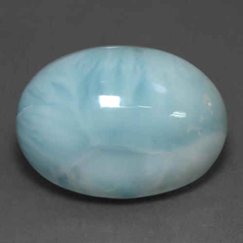 11.39カラットの天然薄い緑がかった青ラリマー（18.2×13.1 mm・オーバルカット）