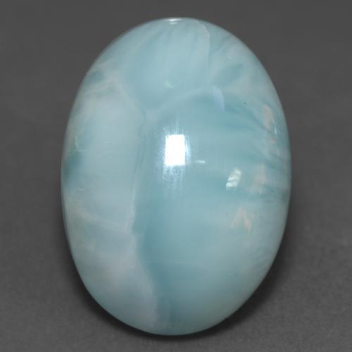 11.39カラットの天然薄い緑がかった青ラリマー（18.2×13.1 mm・オーバルカット）