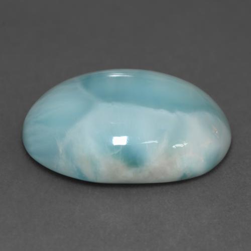 11.39カラットの天然薄い緑がかった青ラリマー（18.2×13.1 mm・オーバルカット）