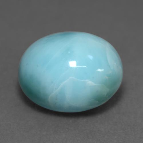 4.69カラットの天然シーフォームブルーラリマー（11.9×9.1 mm・オーバルカット）