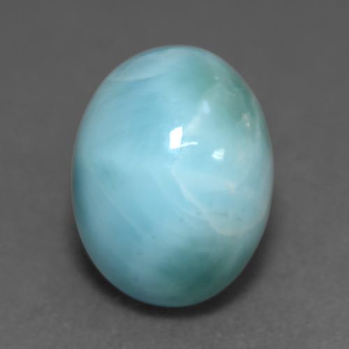 4.69カラットの天然シーフォームブルーラリマー（11.9×9.1 mm・オーバルカット）
