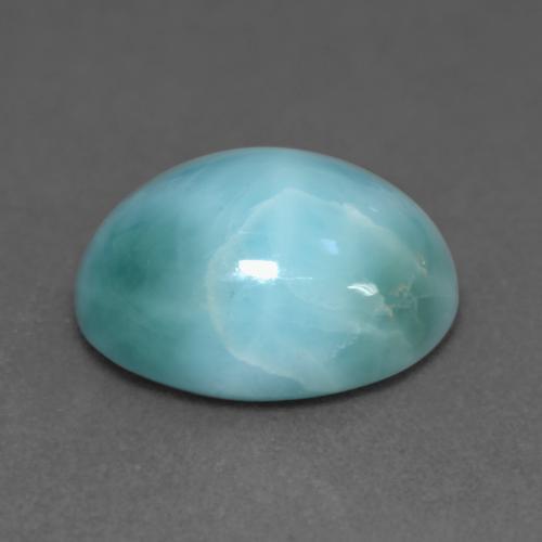 4.69カラットの天然シーフォームブルーラリマー（11.9×9.1 mm・オーバルカット）